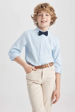 DEFACTO Boy Long Sleeve Oxford Shirt Bowtie 2-Pack Set