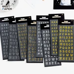 1 Sheet 26 Letters Vintage Stickers for Decoration Aesthetic PVC Gilding Scrapbooking Supplies Journal Planner School Stationery