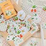 46 Pcs /boxed Golden Orange White Rose Art Paper Decorative Stickers