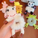 Cartoon Cute Animal Rubber Band for Girls Plush Ponytail Maruko Hair Tie Elastic Hair Ring Headwear Girls Kids Hair Accessories