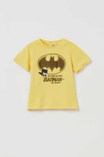 Bavlněné dětské tričko OVS žlutá barva, s potiskem