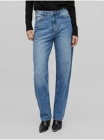 Blue women's straight fit jeans VILA Kelly - Women