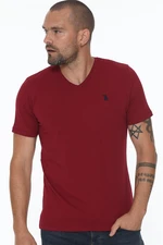 T8568 DEWBERRY V-NECK MEN'S T-SHIRT-BURGUNDY