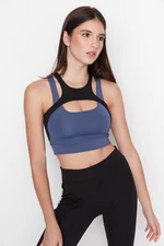 Trendyol Indigo Color Block Padded Halterneck Sports Bra