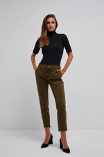 Trousers with elastic waistband - olive green
