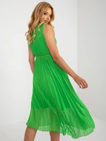 Light green midi dress with clutch neckline