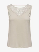 Cream Women's Tank Top with Lace JDY Dodo - Women