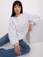 Light grey melange loose sweatshirt