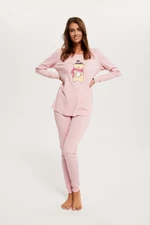 Women's pyjamas Baula, long sleeves, long pants - melange pink