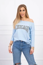 Blouse with print Chicago cyan