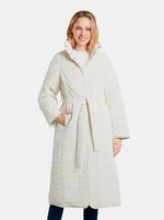Krémový dámský prošívaný zimní kabát Desigual Granollers - Dámské
