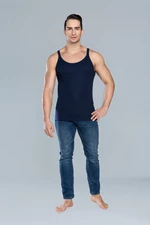Paco tank top with narrow straps - navy blue