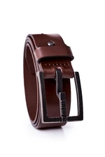 Men's Genuine Leather Big Star Belt - Brown