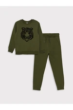 LC Waikiki Boys' Crew Neck Printed Long Sleeve Sweatshirts And Sweatpants.