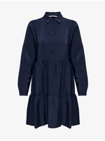 Dark blue ladies shirt dress ONLY Sandy - Women