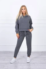 Insulated set with sweatshirt tied at the bottom with graphite