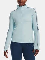 Light blue women's sports T-shirt with stand-up collar Under Armour UA Train CW 1/2 Zip