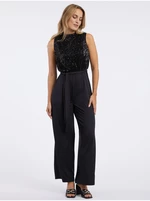 Women's black jumpsuit with sequins ORSAY