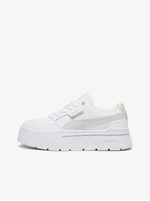 White Women's Leather Sneakers on Puma Mayze Stack Platform - Women