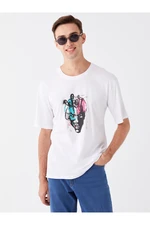 LC Waikiki Crew Neck Short Sleeved Printed Combed Combed Men's T-Shirt.