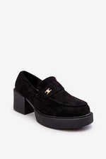 Suede heel shoes black Afnira