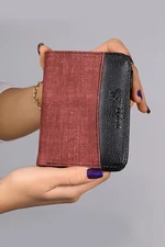 Polo Air Men's Denim Patterned Sports Wallet Claret Red