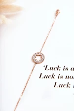Ladies Celebrity Bracelet Flower and Rhinestones Rose Gold