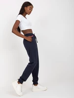 Basic dark blue sweatpants with pockets