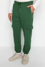 Trendyol Men's Green Oversize/Wide-Fit Cargo Pocket Thick Rubber Leg Sweatpants.