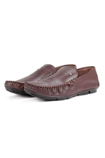 Ducavelli Attic Genuine Leather Men's Casual Shoes , Rok Loafers Brown