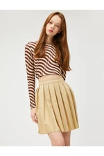 Koton Pleated Mini Skirt With Zipper Closure