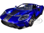 2017 Ford GT Candy Blue with Gray Stripes "Hyper-Spec" Series 1/24 Diecast Model Car by Jada