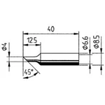 Zkosený pájecí hrot Ersa 0832NDLF/SB 0832NDLF, Velikost hrotů 4 mm, 1 ks