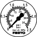 FESTO manometer 159601 FMA-63-2,5-1/4-EN  0 do 2.5 bar  1 ks