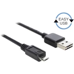 Delock #####USB-Kabel USB 2.0 #####USB-A Stecker, #####USB-Micro-B Stecker 5.00 m čierna obojstranne zapojiteľná zástrčk