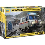 Zvezda Model Kit auto Emergency Service UAZ 3909 1:43