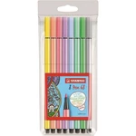 Prémiový vláknový fix STABILO Pen 68 8 ks pouzdro Pastel