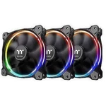 Thermaltake Riing Plus 12 RGB Sync 3 Pack PC vetrák s krytom čierna, RGB (š x v x h) 120 x 120 x 25 mm vrátane LED osvet