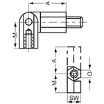 TOOLCRAFT   kĺbový čap (d) 20 mm M3  mosaz  1 ks
