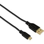 Hama #####USB-Kabel USB 2.0 #####USB-A Stecker, #####USB-Micro-B Stecker 75.00 cm čierna pozlátené kontakty