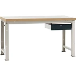 Manuflex WP5402.7016 Kompletný pracovný stôl základný PROFI štandard s masívnou bukovou doskou, ŠxHxH = 1500 x 700 x 840