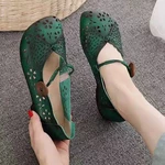Women Solid Color Good-looking Retro Butterfly Wings Pattern Hollow Flat Loafers Shoes
