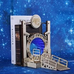 1pc DIY Galaxy Gate Bookend Creative Cross-Border Time Tunnel LED Light Up Bookends Desktop Book Stoppers Bookshelf Gift