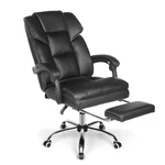 BlitzWolf® BW-OC1 Office Chair Ergonomic Design with 150°Reclining Wide Seat Retractable Footrest PU MaterialLumbar Pi