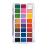 Deli 73870 24 Colors Solid Water Color Pigment Set Portable Hand-painted Watercolor Pigment with Painting Brushes School