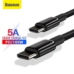 [2 Pack] Baseus 100W USB-C to USB-C PD Cable PD3.0 Power Delivery QC4.0 Fast Charging Data Transmission Cord Line 2m lon