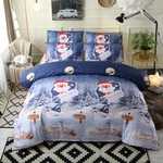 3 PCS Bedding Sets Happy Christmas Quilt Cover Pillowcase For Queen Size