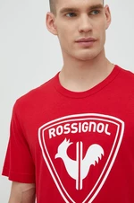 Bavlnené tričko Rossignol červená farba, s potlačou, RLKMY04