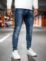 Tmavě modré pánské džíny skinny fit s paskem Bolf RW85144W1