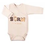 EEVI Kojenecké body dl. rukáv, zapínání bokem Happy Baby  - béžové, vel. 62 (2-3m)